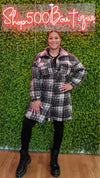 Krista Plaid Coat Jacket in Black & White