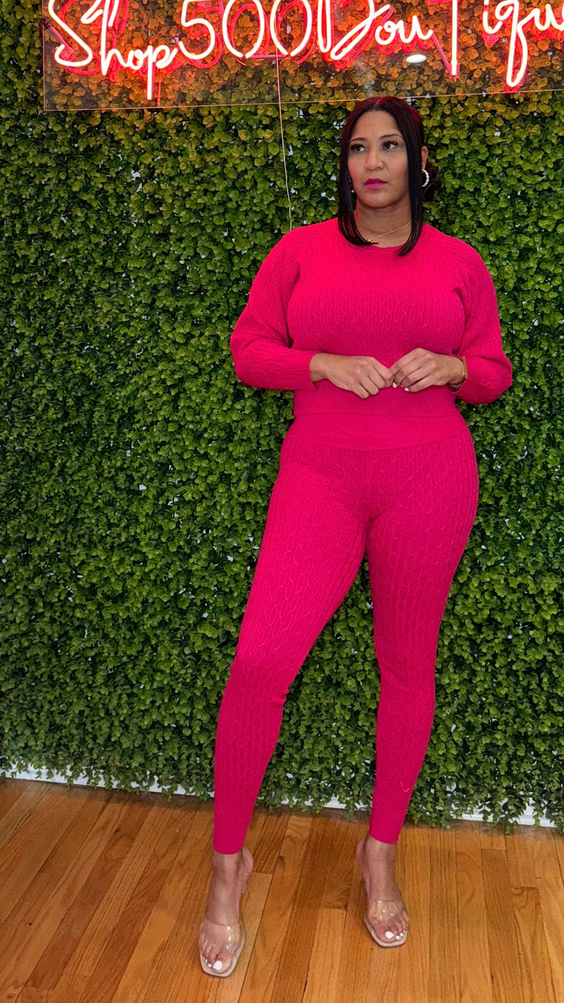 Tasha Set in Hot Pink