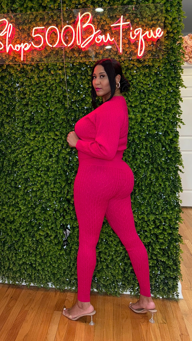 Tasha Set in Hot Pink